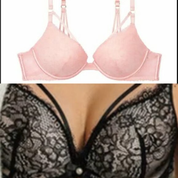 Free Ship NWT BRAND NEW Victoria's Secret Pink Lace Very Sexy Bra 32D Gift Card - Picture 10 of 15